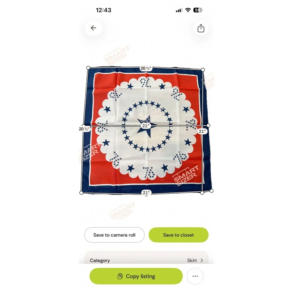 Vintage Nasharr Freres Scarf 1976 Bicentennial Square Red White Blue Set 2